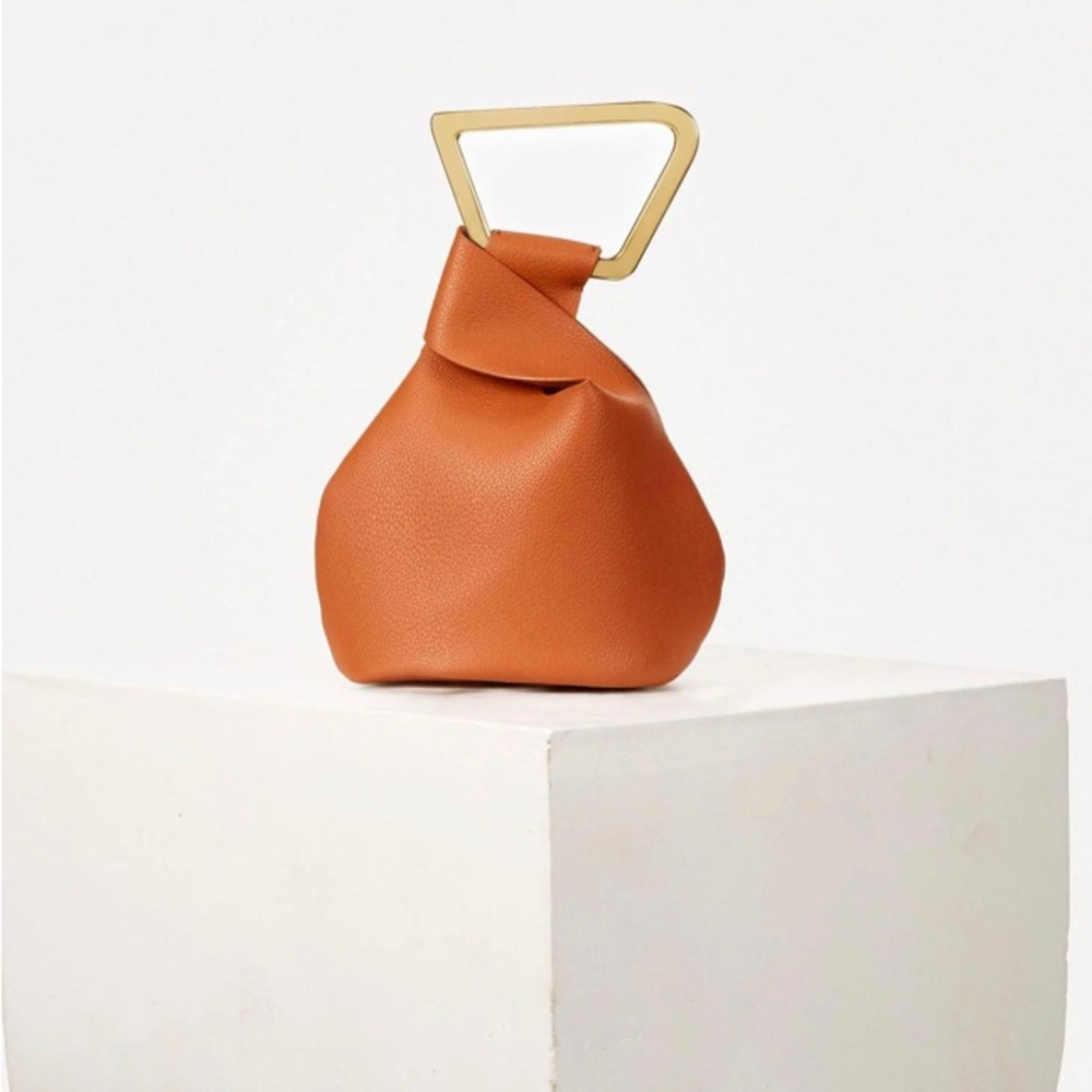Cult Gaia Orange Mini Bag with Gold Handle